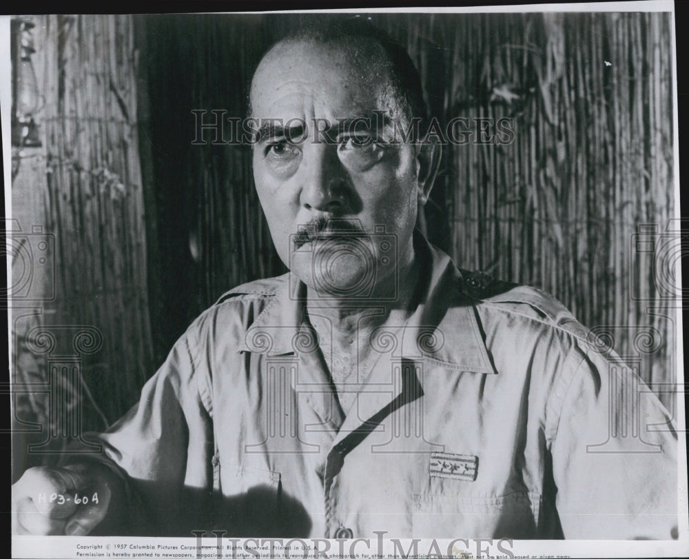 1958 Press Photo Actor Sessue Hayakaws in &quot;The Bridge on the River Kwai&quot; - Historic Images