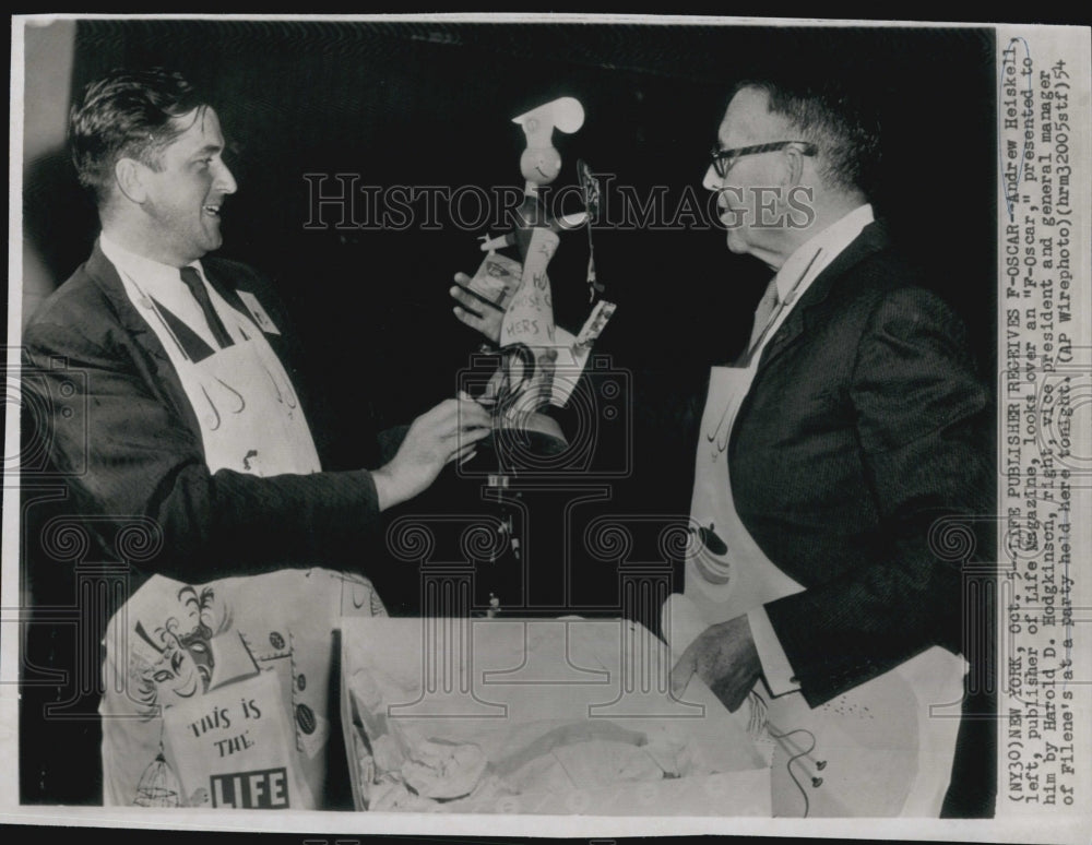 1954 Press Photo Andrew Heiskell publisher of Life Magazine Harold D Hodgkinson - Historic Images