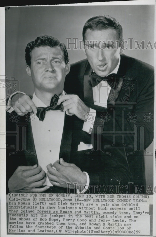 1957 Press Photo Dan Rowan and Dick Martin &quot;Rowan and Martin&quot; - Historic Images