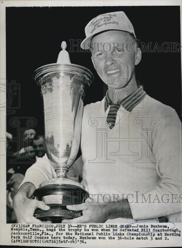 1956 Press Photo Public Linx Memphian Junie Buxbaum defeated Bill Scarborough - Historic Images