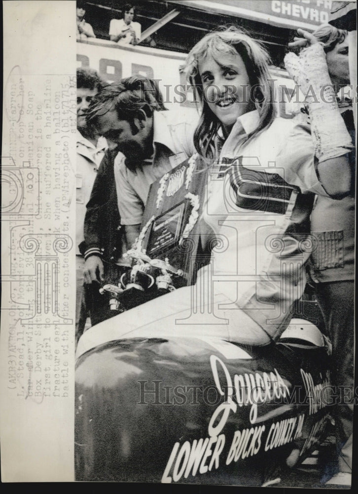 Press Photo Karren Stead 38th Annual Soap Box Derby in Akron Ohio Her Arm Fractu - Historic Images