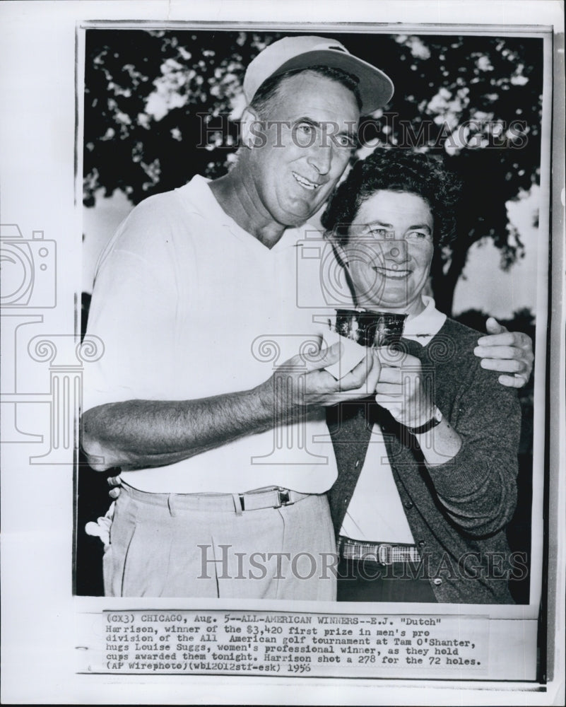 1956 Press Photo E.J. &quot;Dutch&quot; Harrison Winner of All American Golf Tournament - Historic Images