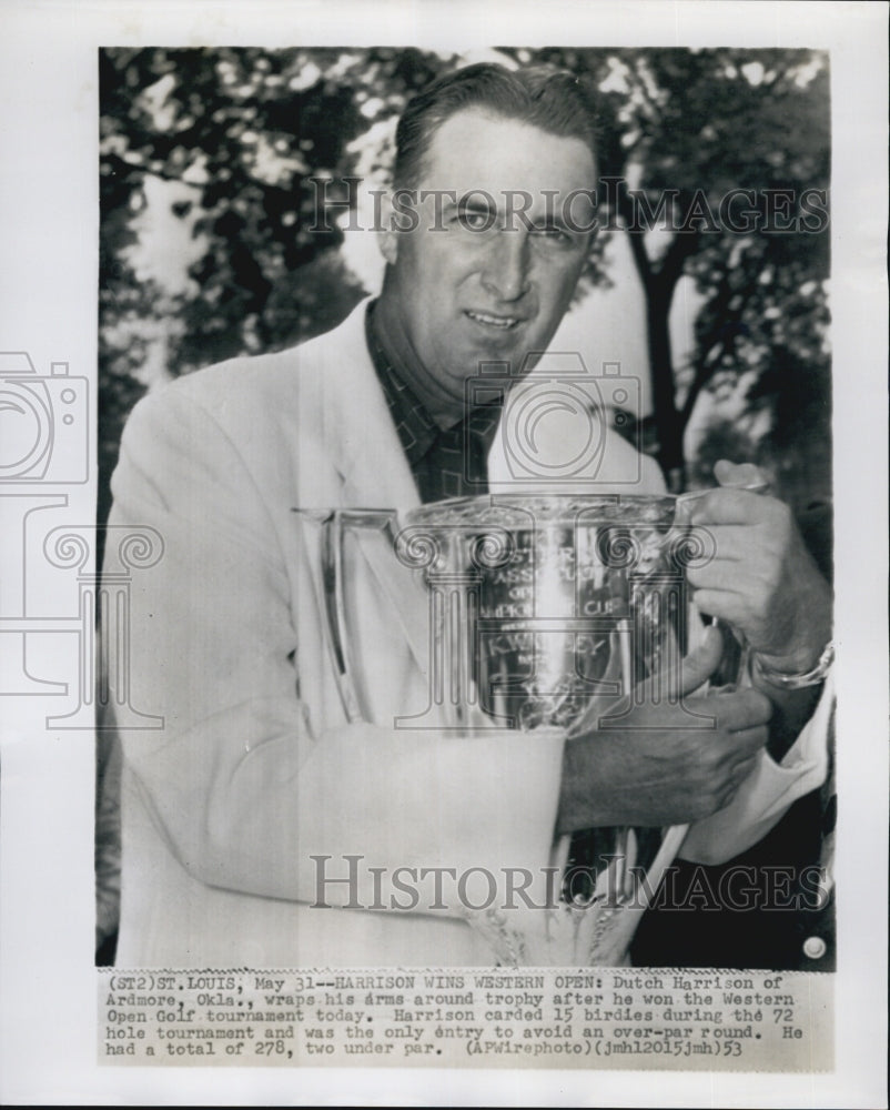 1953 Press Photo E.J. Harrison Wins Western Open Golf Tournament - Historic Images