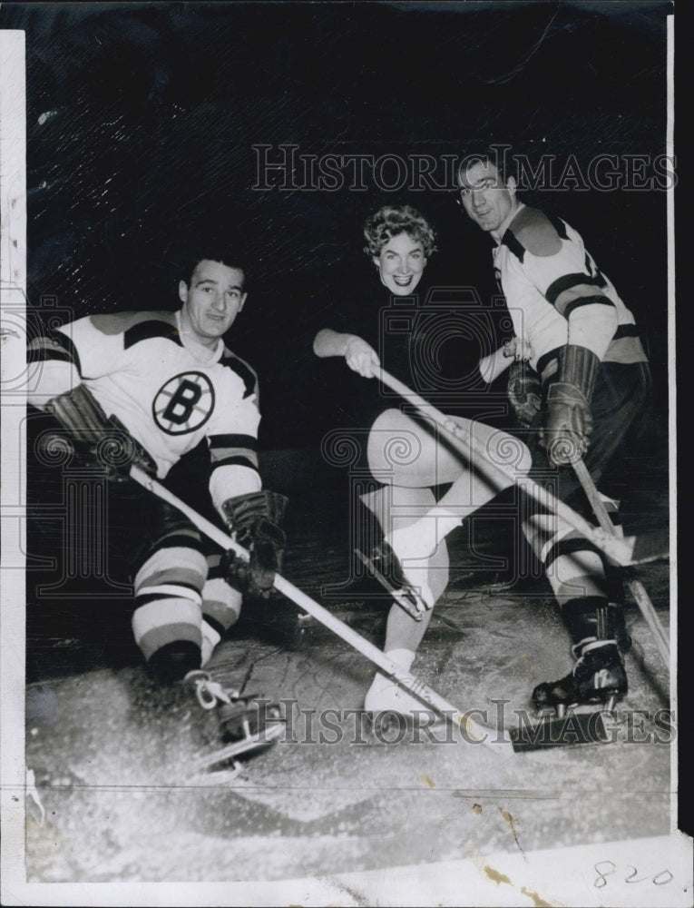 1956 Press Photo Miroslava Nachodska, Marcel Bonin And Jerry Toppazini - Historic Images