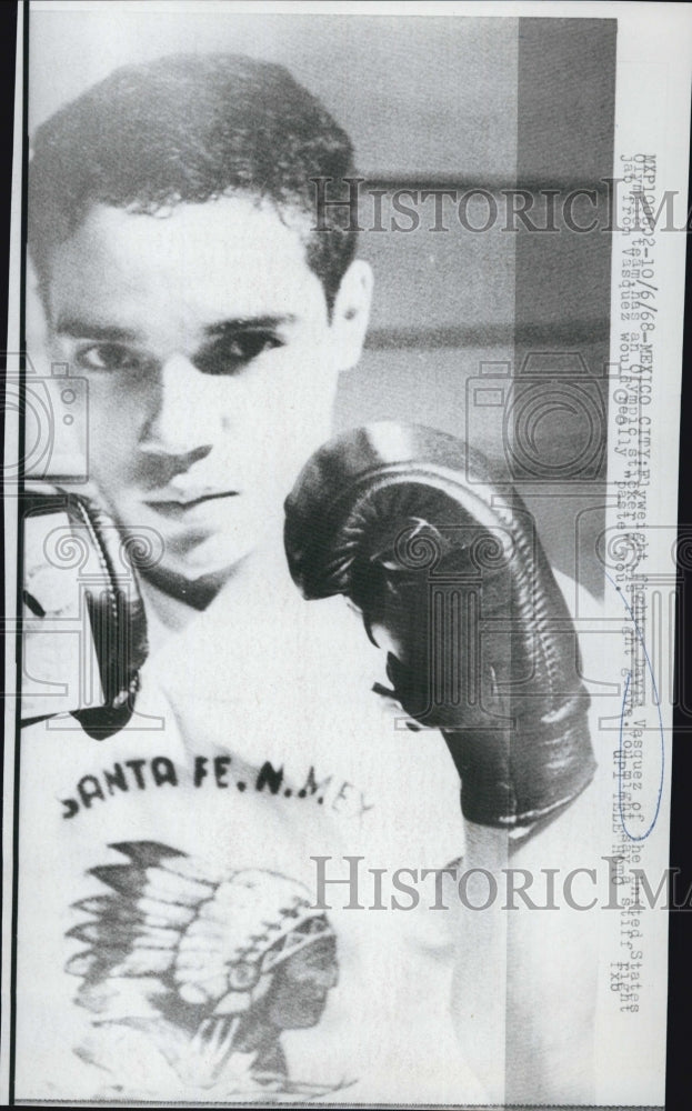 1968 Press Photo U.S. Olympic boxer flyweight David Vasquez - Historic Images