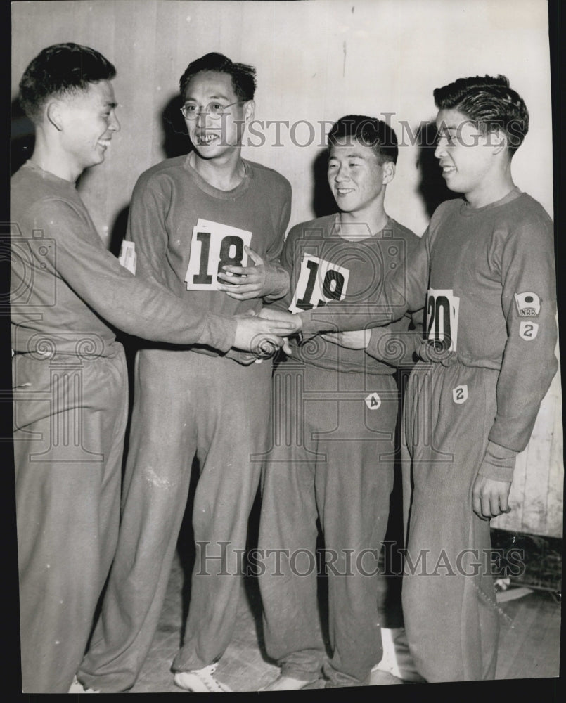 1951 Press Photo Japanese Marathon Team Tenake, Koyanago, Uchikawn &amp; Haigo - Historic Images