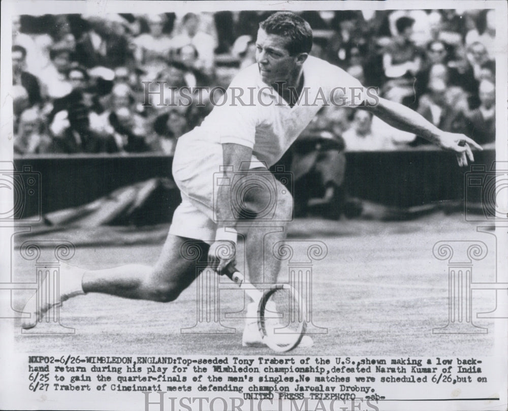 1955 Press Photo Tony Trabert US Tennis Star Winning Wimbledon Championships - Historic Images