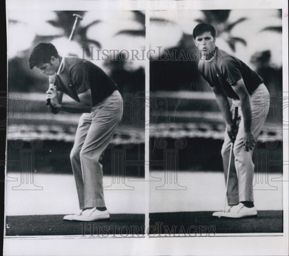 1970 Press Photo 2 Pics Mike Hill Doral Open Golf Tourney 1st Victory In 2 Yrs - Historic Images