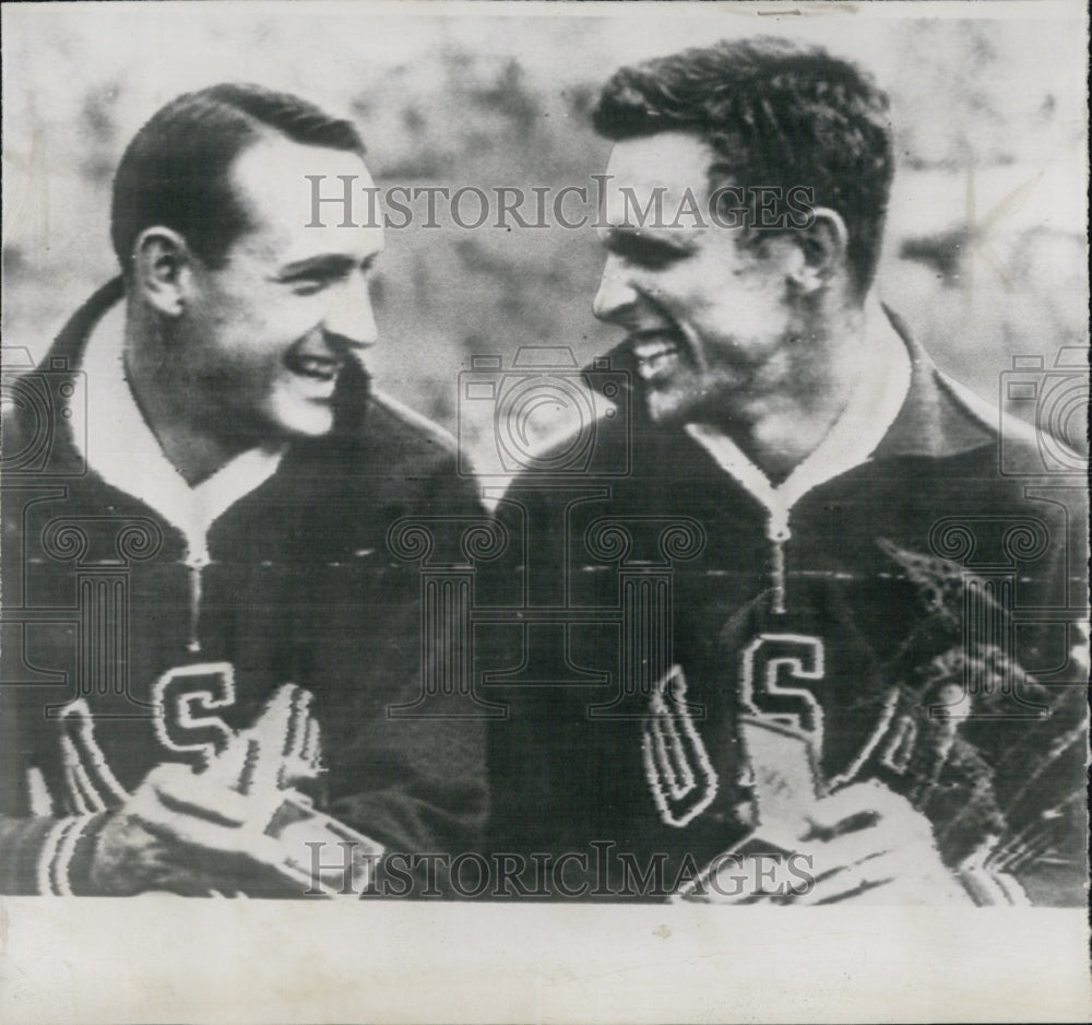 1952 Press Photo Lt Ken Wiesner And Walt Davis High Jump Stars Of USA Olympics - Historic Images