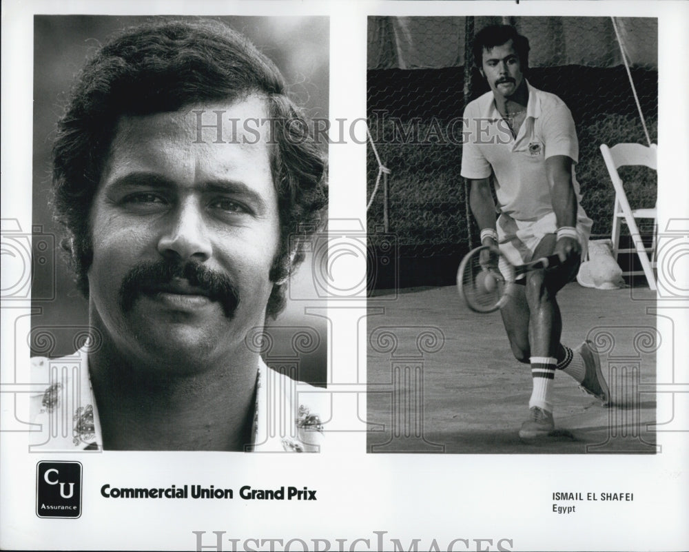 1974 Press Photo Tennis Player Ismail El Shafei Commercial Union Grand Prix - Historic Images