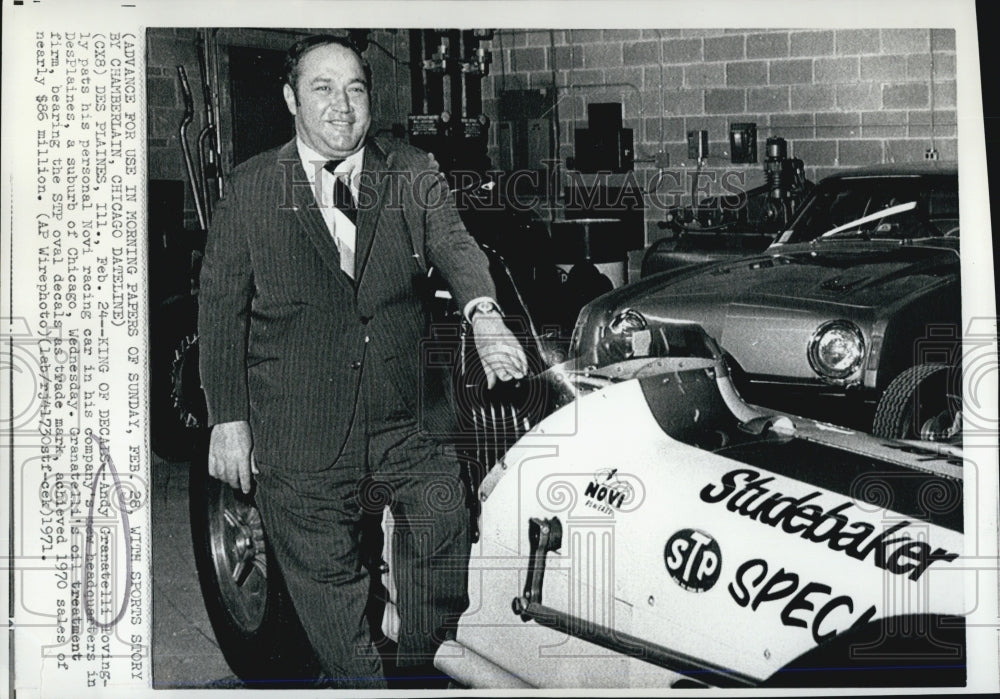 1971 Press Photo Andy Granatelli, Race Car Driver - Historic Images