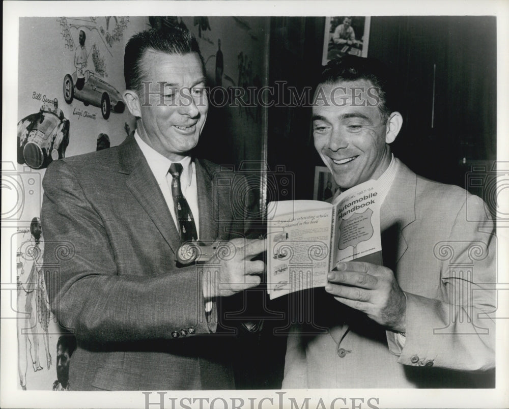 1957 Press Photo Sam Hanks, Record Breaker for Race Car Driving - Historic Images