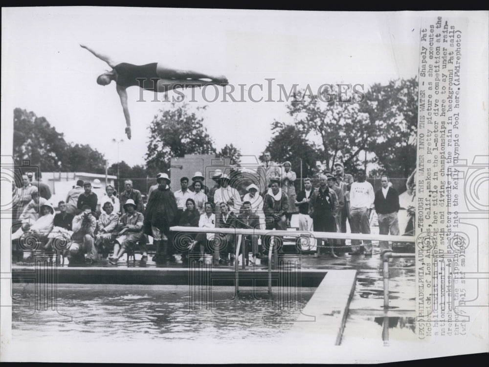 1955 Press Photo Pat McCormick, Gymnast - Historic Images