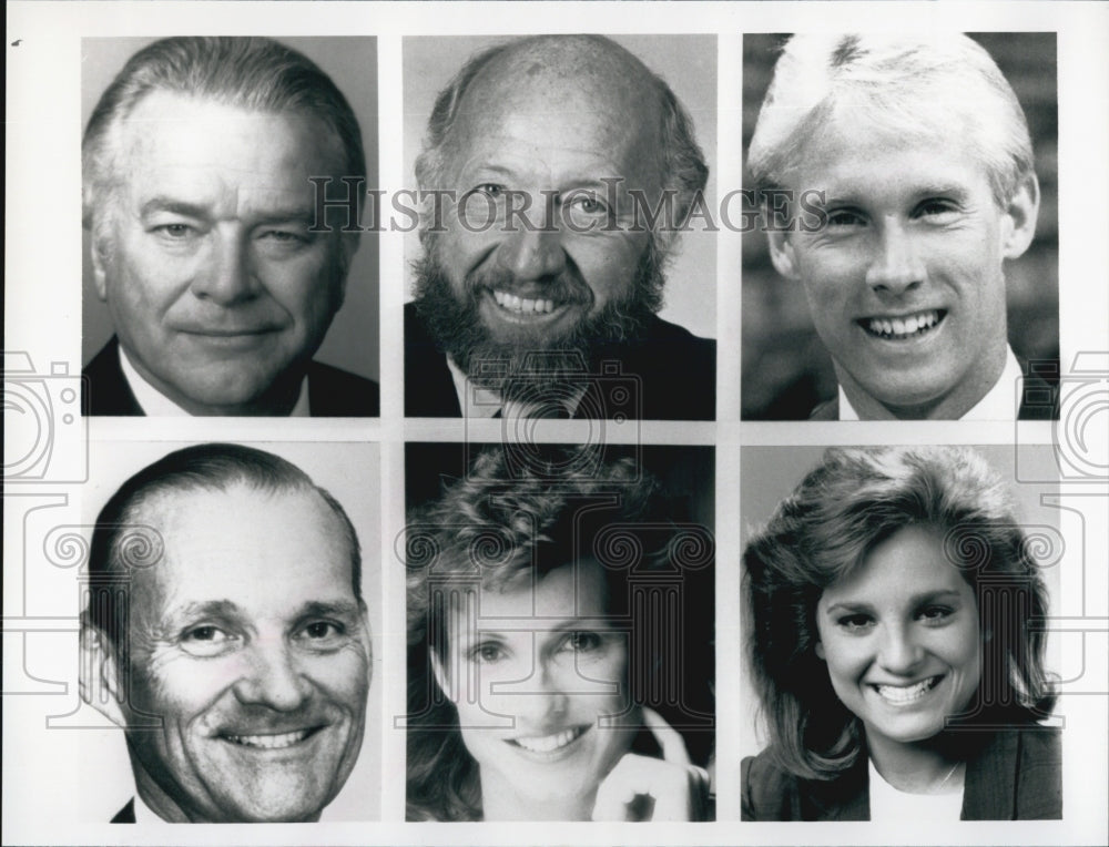 1988 Press Photo Mary Lou Retton, JoAnne Russell and Bill Steinkraus of CBS - Historic Images