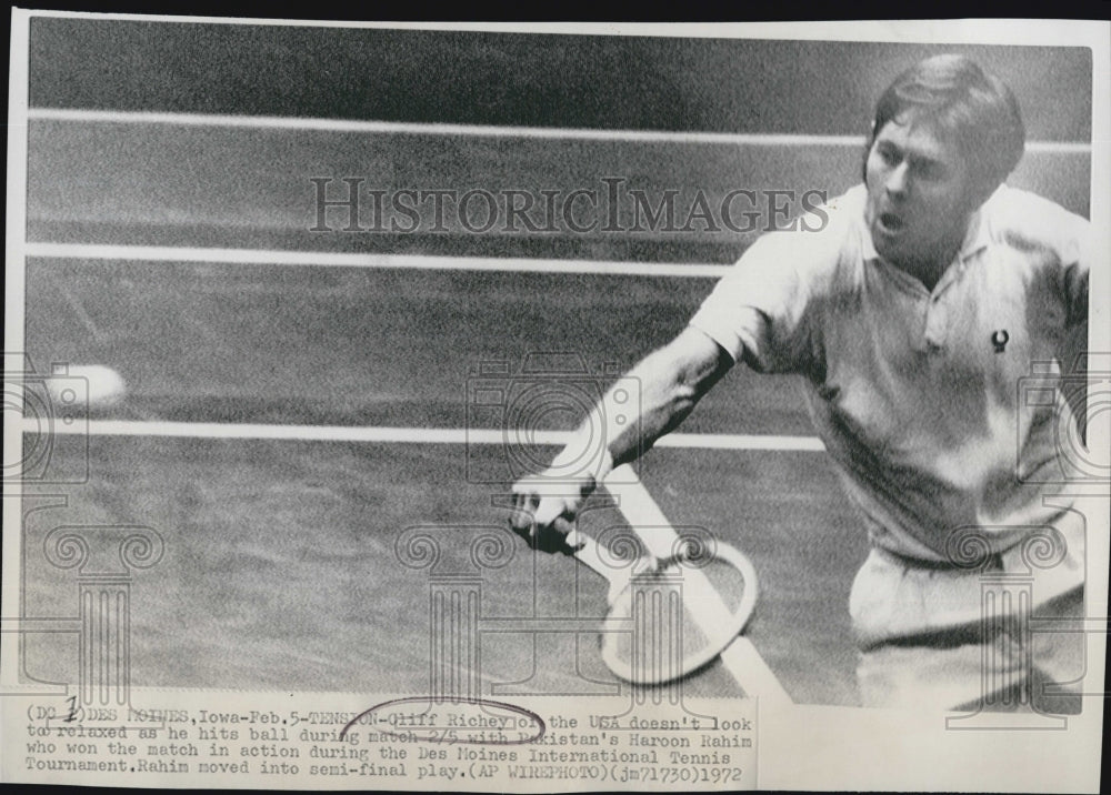 1972 Press Photo Cliff Richey, Tennis Player From the USA - Historic Images