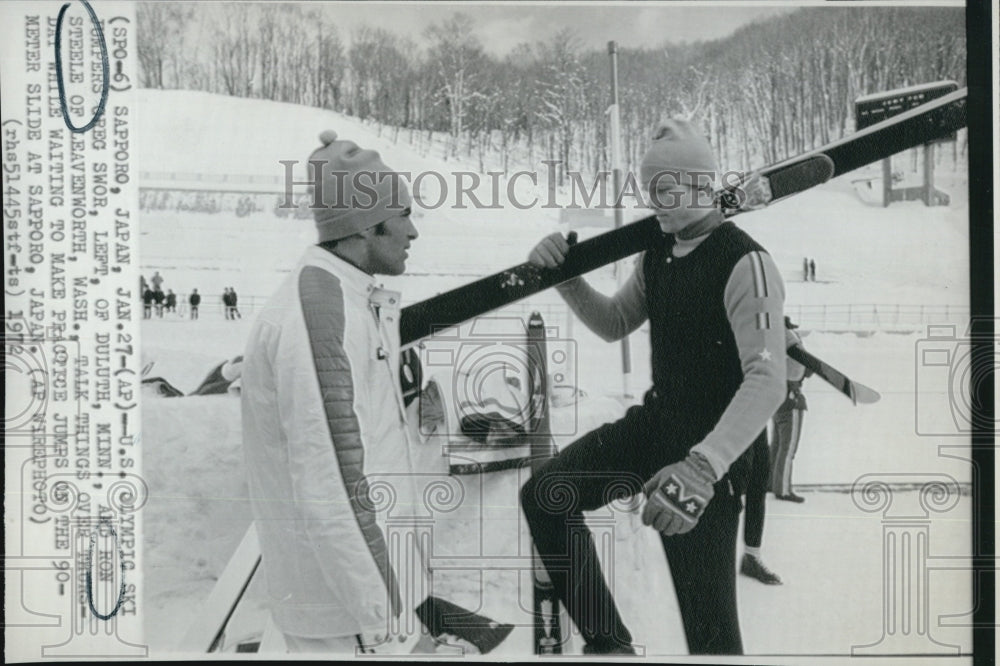 1972 Press Photo Greg Swor and Ron Steele, Ski Jumpers - Historic Images