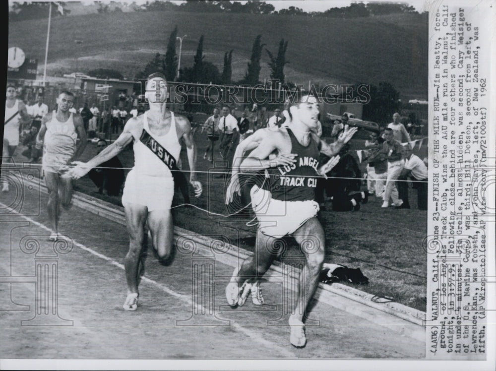 1962 Jim Beatty, Champion Runner of the AAU Mile Run - Historic Images