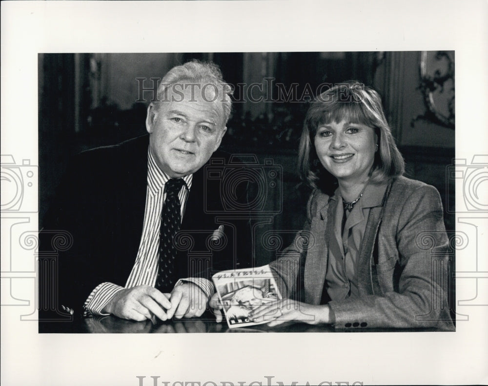 Press Photo Barbara Brilliand Interviews Carroll O&#39;Connor, American Actor - Historic Images