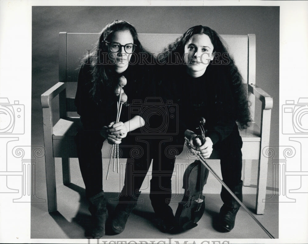 1987 Press Photo &quot;Marimolin,&quot; Nancy Zeltsman and Sharon Leventhal - Historic Images