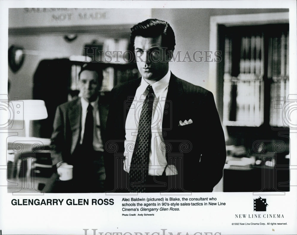 1995 Press Photo Alec Baldwin in &quot;Glengarry Glen Ross&quot; - Historic Images