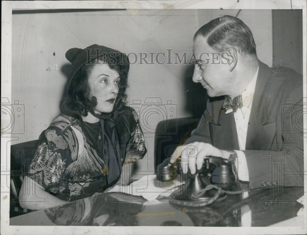 1948 Press Photo Anne Marie Salot ex-Navy nurse atty Samuel Cohen morals charges - Historic Images