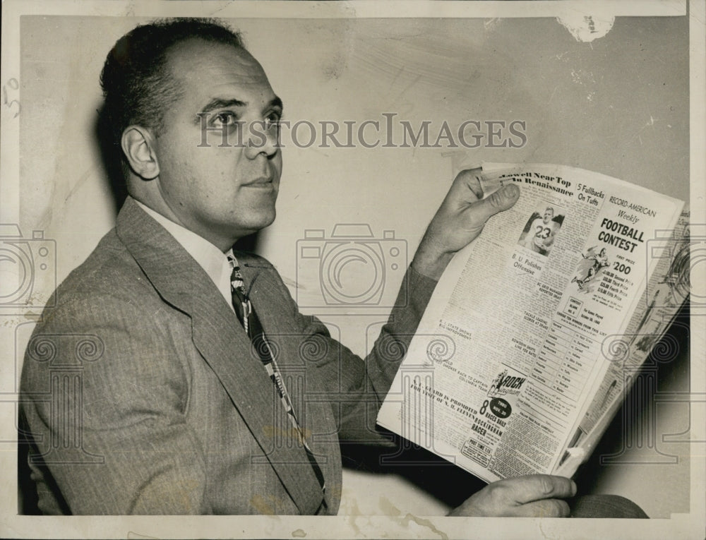 1948 Press Photo Anthony Sallese Fifth Place Winner Football Picks Contest - Historic Images