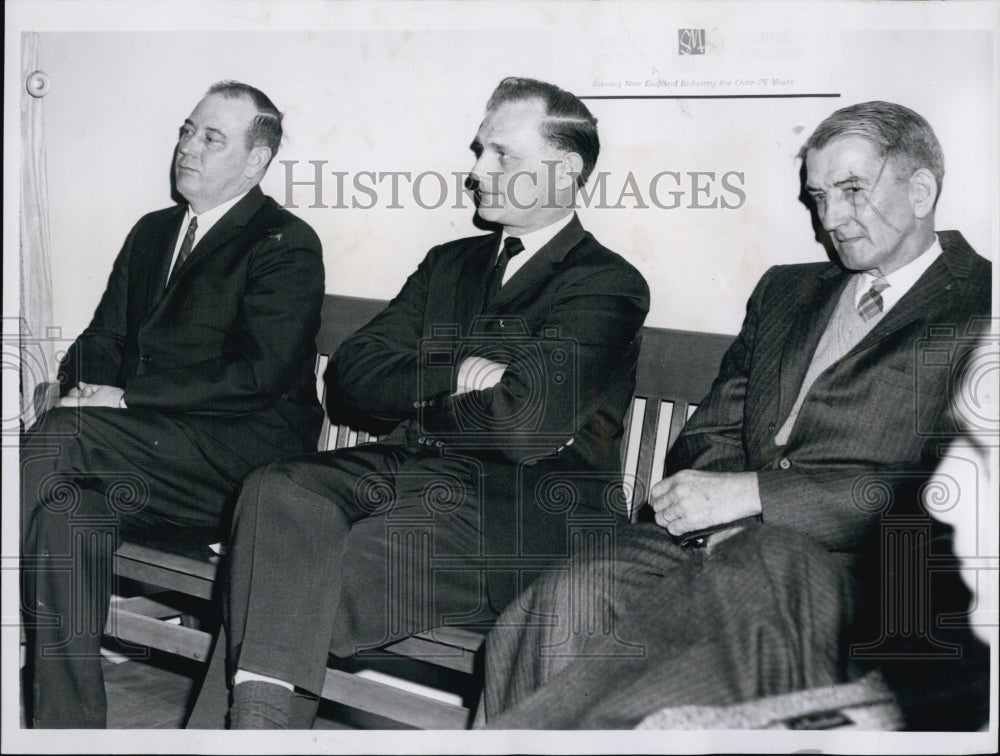 1963 Press Photo Allan Carnes and John Stoddard at State House Hearing - Historic Images