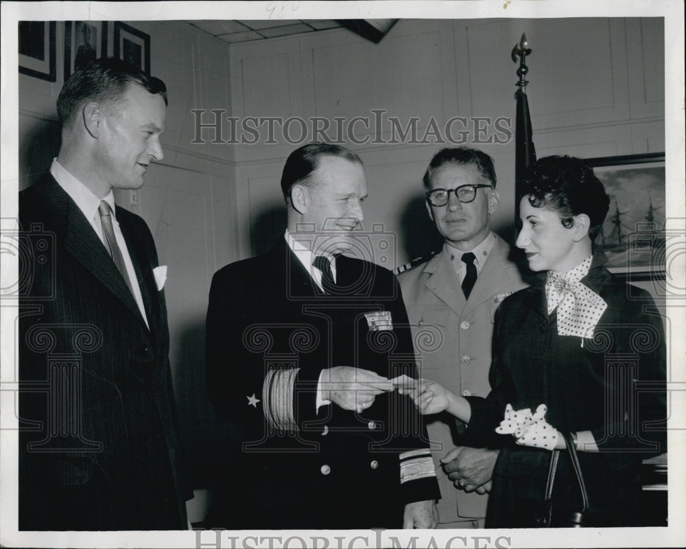 1956 Admiral JA Snackenberg Roger Cutler Chairman Boston Red Cross - Historic Images