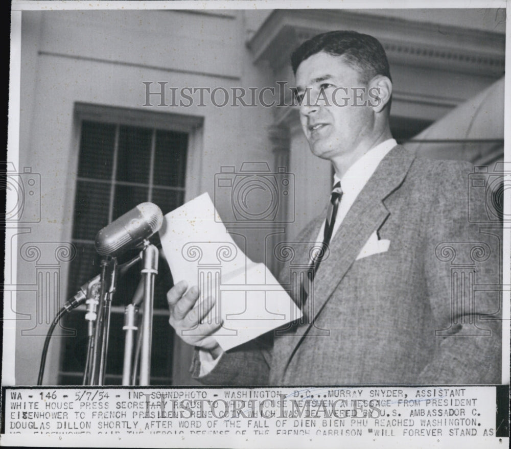 1954 Press Photo Murray Snyder, Assistant White House Press Secretary - Historic Images