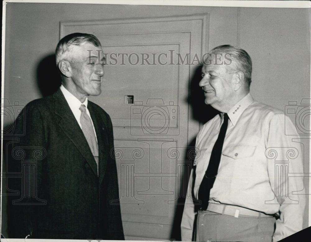 1955 Press Photo Senator Loverett Saltonstall And Admiral William M. Fechteler - Historic Images