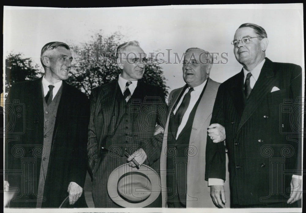 1954 Press Photo Secretary Of State John Foster &amp; Senator Leverett Saltonstall - Historic Images