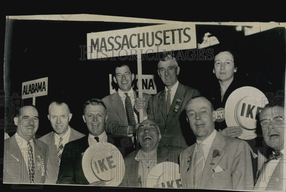 1952 Press Photo Massachusetts GOP Delegation - Historic Images