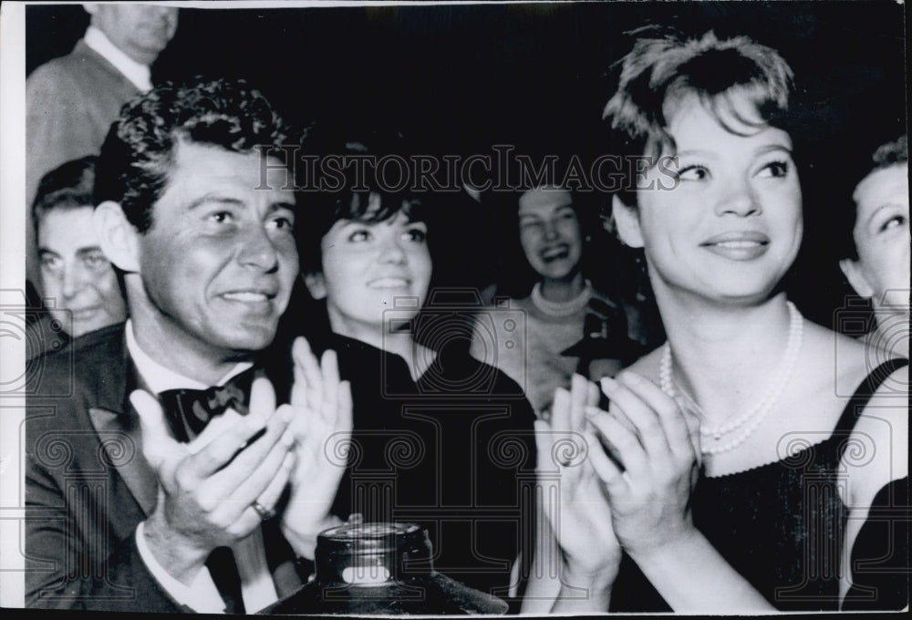 1962 Press Photo Actress Juliet Prowse & Eddie Fisher In Hollywood At Party - Historic Images