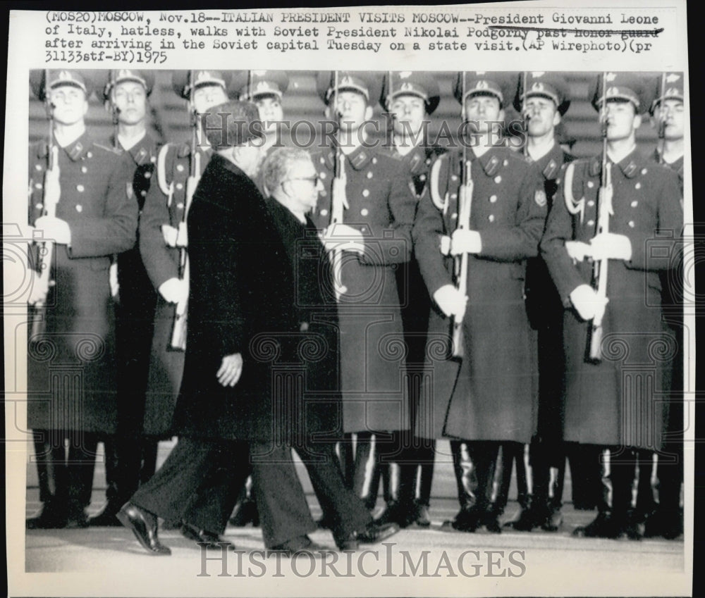 1975 Italian President Giovanni Leone and Soviet President Nikolai - Historic Images