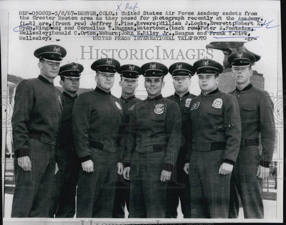 1967 Press Photo Fine, Locke, Ryan, Diggan, Fontaine, Orton, Riley &amp; Birk, USAF - Historic Images