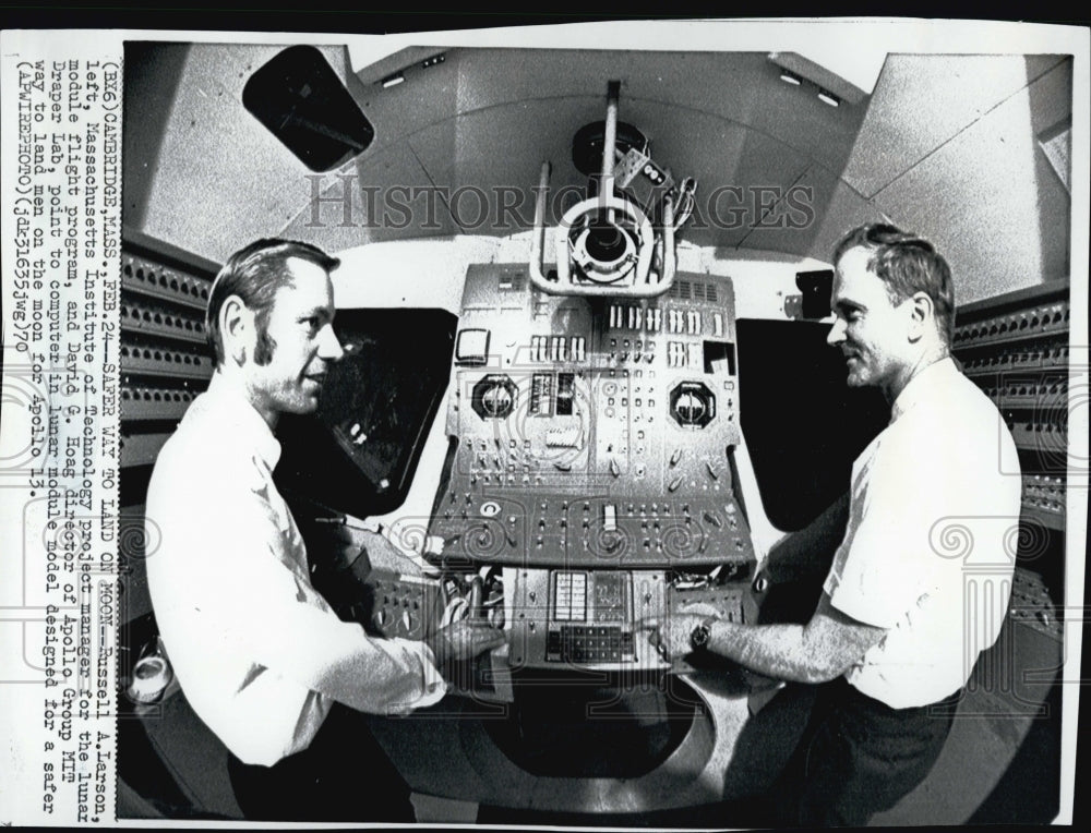 1970 Russel Larson, Project Mgr & David Hoag Work on Apollo 13 - Historic Images