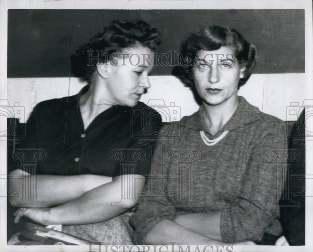 1959 Press Photo Mrs John Hoage, Husband &amp; Police Officer, Charged with Larceny - Historic Images