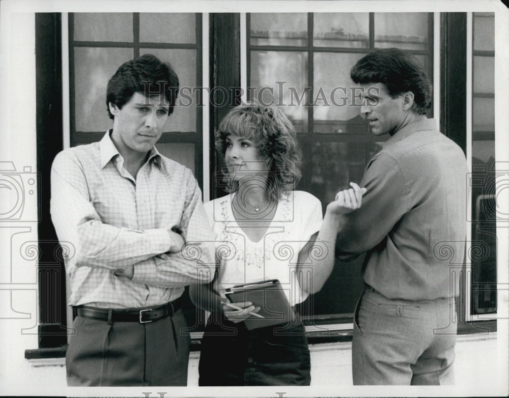 1982 Press Photo Tim Matheson Catherine Hicks Ted Danson TV Show Tuckerâ€s Witch - Historic Images