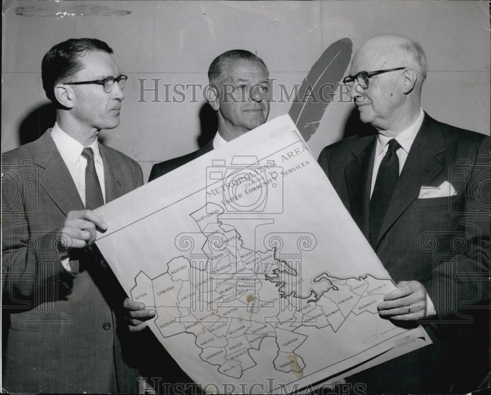 1956 Press Photo Rep Harrison Chadwick,S Robert Stone,George J Hucker - Historic Images