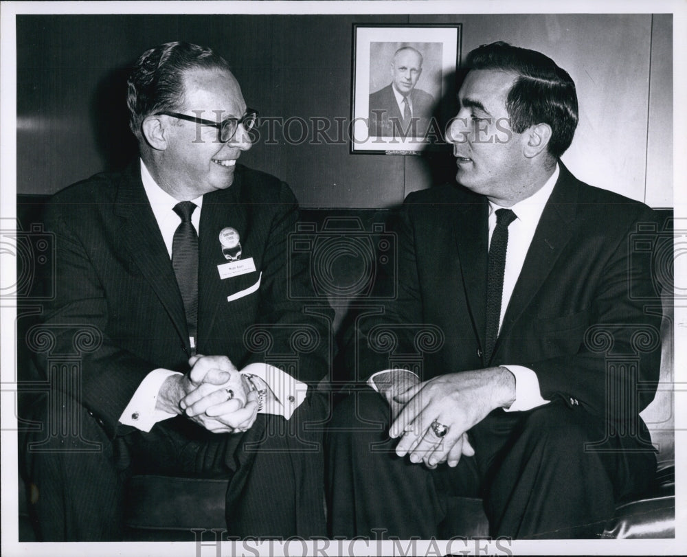 1958 Press Photo Vincent Celeste Rep Candidate for Senate Mass &amp; Meade Alcorn - Historic Images