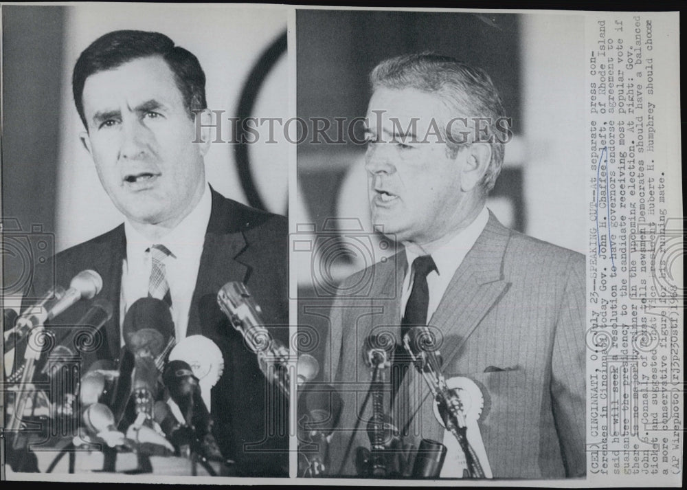 1968 Press Photo Gov John Chafee Gov John Connally - Historic Images