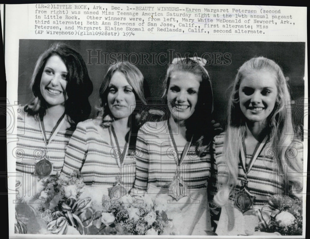 1974 Press Photo Karen Margaret Petersen And Other Winners - Historic Images