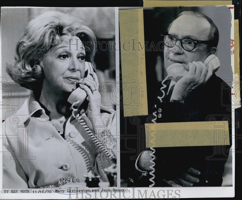 1970 Press Photo Mary Livingston And Jack Benny - Historic Images