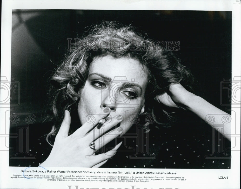 1981 Press Photo Actress Barbara Sukowa in &quot;Lola&quot; - Historic Images