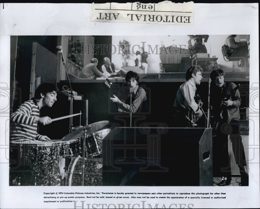 1974 Press Photo Stray Cats Recording in London Studio - Historic Images