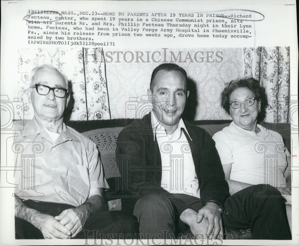 1971 Press Photo Richard Fecteau Spent 19 Years In Chinese Prison With Parents - Historic Images