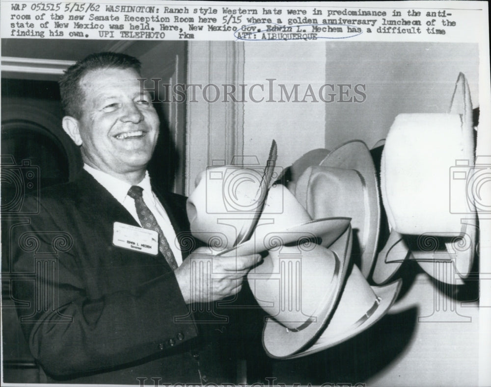 1962 Governor Edwin Mechem of New Mexico - Historic Images