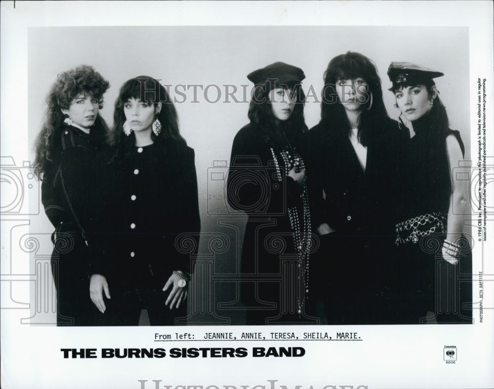 1986 Press Photo The Burns Sisters Band - Historic Images