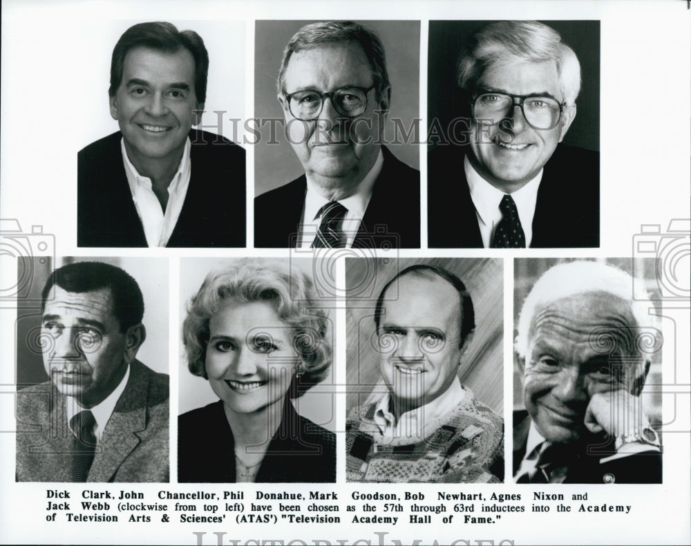 Press Photo Television Academy Hall Of Fame-Dick Clark/John Chanvellor/Phil Dona - Historic Images