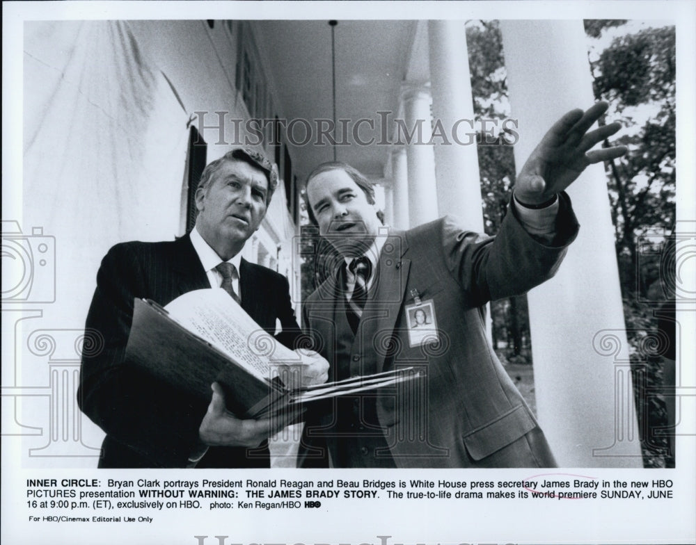 Press Photo Bryan Clark And Beau Bridges - Historic Images